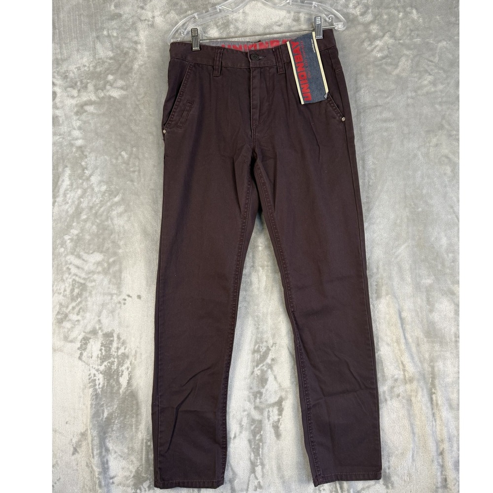 Y2K Unionbay Young Mens Merlot 28x32 Straight Leg Pants Casual Comfort‎ Modern
